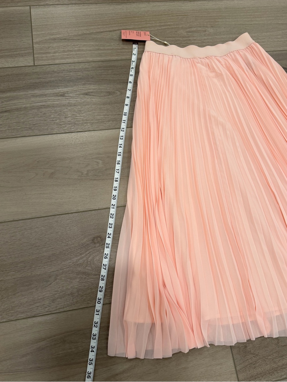 Quince Blush Pleated Chiffon Midi Skirt, Size L NWT - Picture 5 of 8